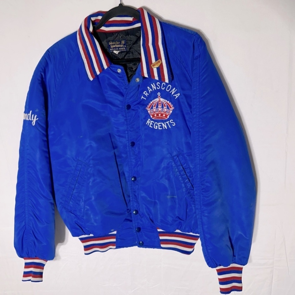 Vintage Transcona Regents Blue Bomber Jacket L Varsity Coach Streetwear